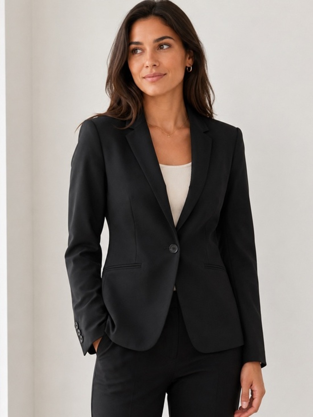 BOSS Hugo Boss Jabina Black Tailored One Button Blazer Women’s Size 10
